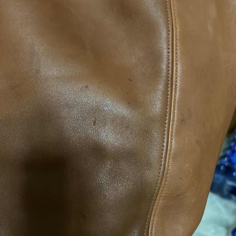 VTG COACH tote bucket bag naturally aged brown leather DYI beauty flawed gem - Picture 14 of 17